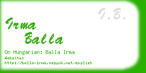 irma balla business card